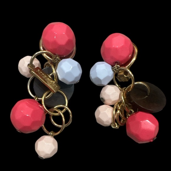 Missoni Vintage Gold and Pink Beaded Earrings